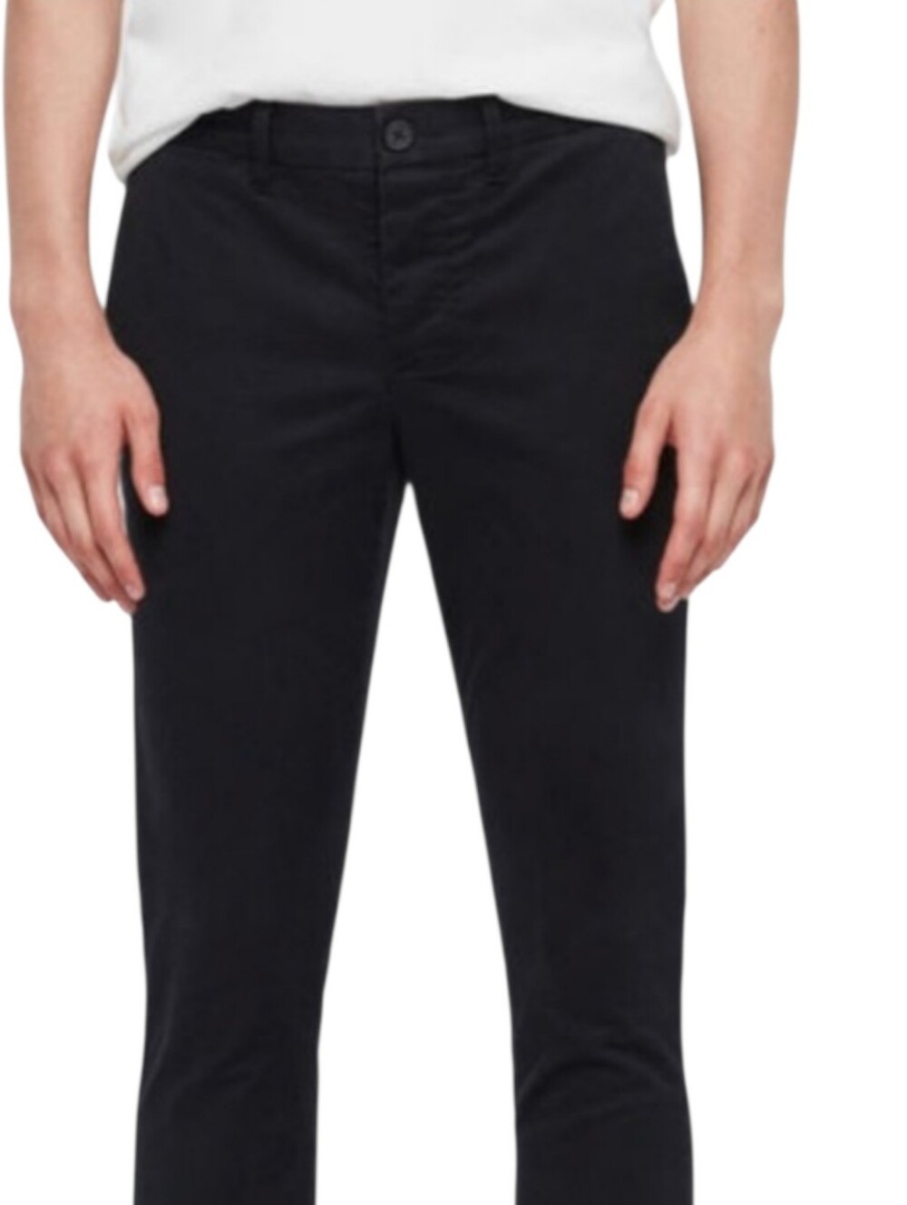 All Saints Mens Black Park Chino Pants Cotton Button Fly Casual Preppy NWT Sz 34